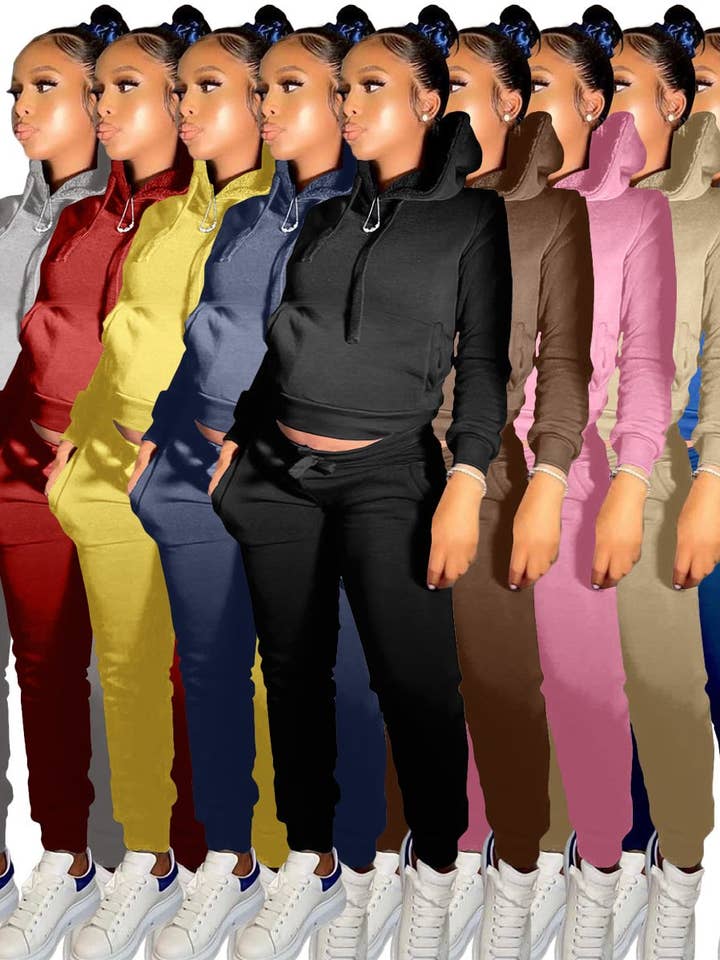 MB Fashion Wholesale - Wholesale Lounge Set - Women's - MB FASHION Casual Cozy Jogger Set with Hoodie 274R7