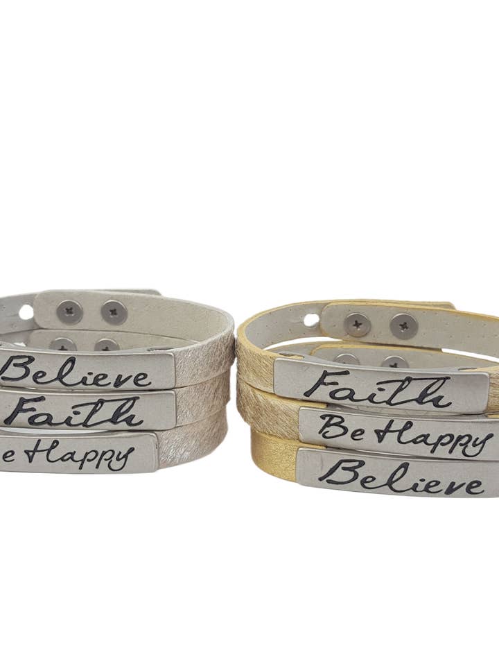 Pré-embalagem de 6 Pulseiras Inspiradas em Cabelo em Couro por atacado de Axesoria West