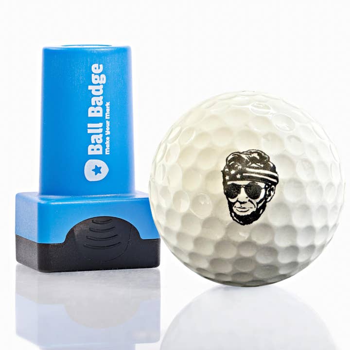 HODL 21 - Wholesale Sporting Accessories - Ball Badge - Golf Ball Stamp, Self-Inking Golf Ball Stamper, Golf Ball Marker, Reusable Golf Ball Marking Tool to Identify Golf Balls - Reusable Ink Stamp for Golf Balls (Lincoln Shades)