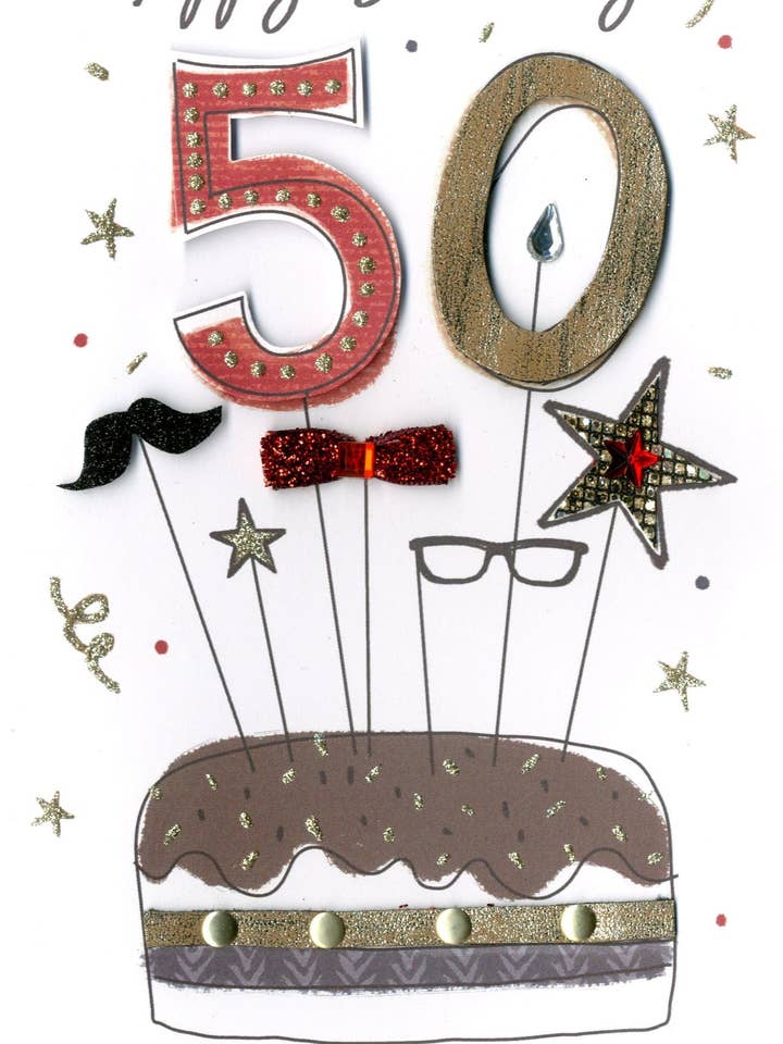 50º - Tarta con cosas de hombres - Champán - Segunda Naturaleza para venta al por mayor de Second Nature Ltd