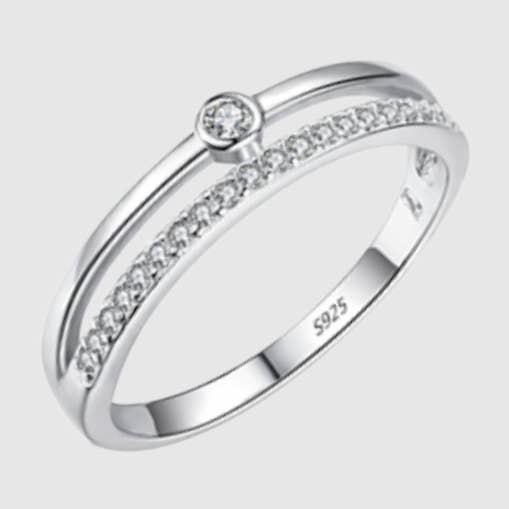 Double Band Ring - 925 Sterling Silver - Gold & Silver for wholesale by Omen Bazaar LLC