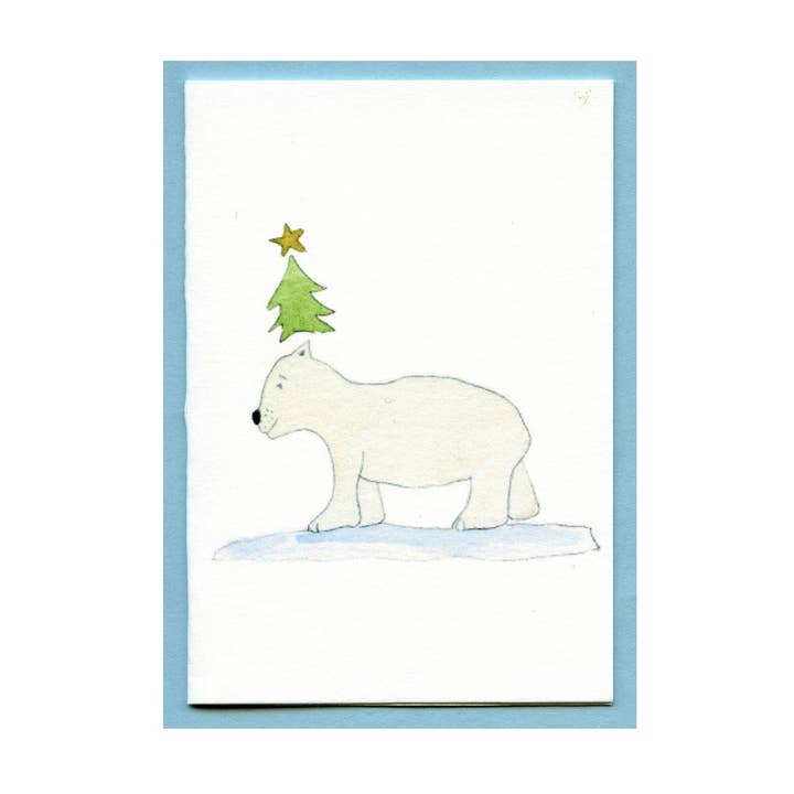 Zucchini Fish – postal de Natal por atacado – Cartão de gabinete de árvore de bálsamo de urso polar0