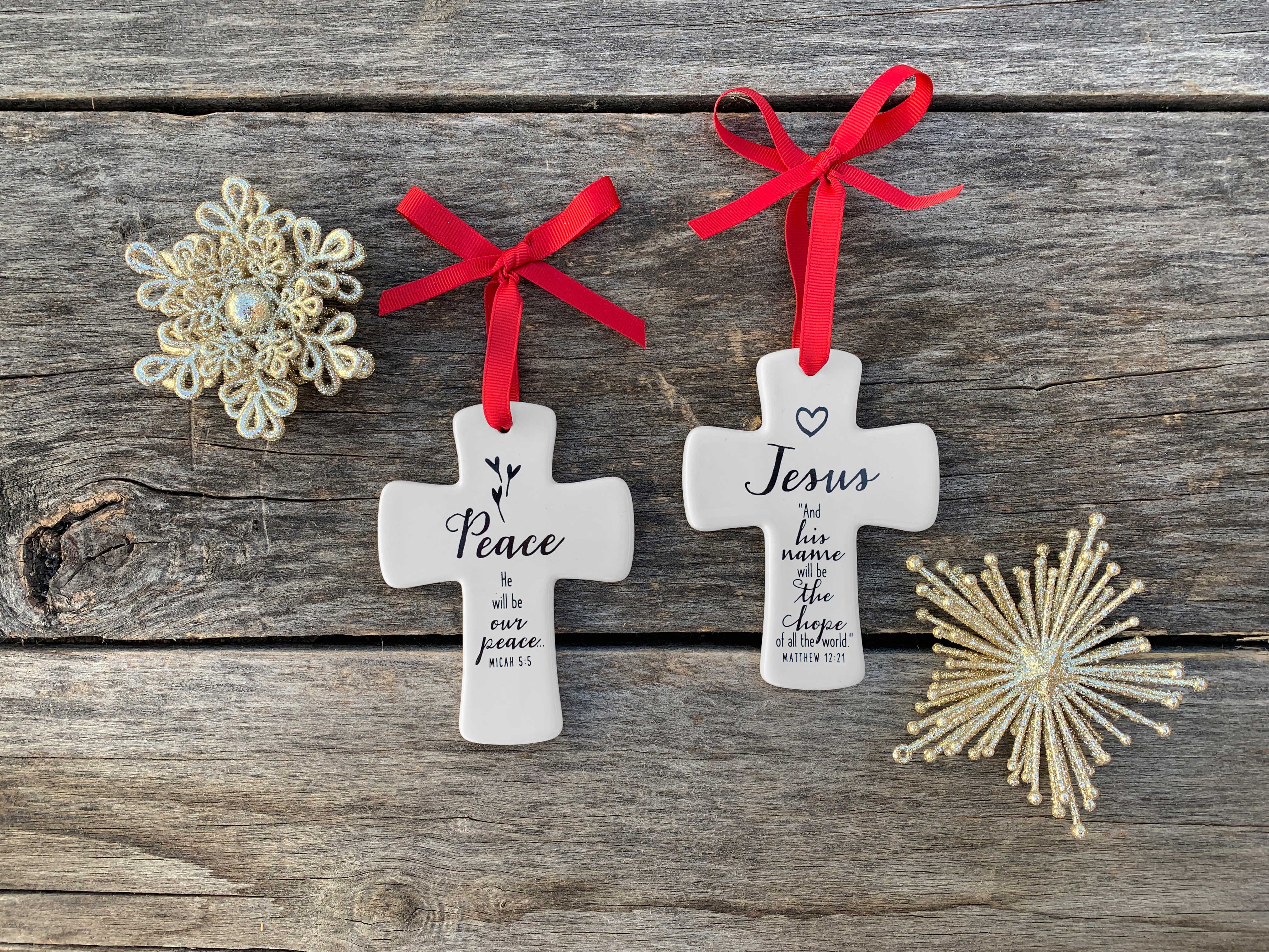 Dicksons - Wholesale Ornament - 🎄LCP  White Cross Ceramic - Jesus1