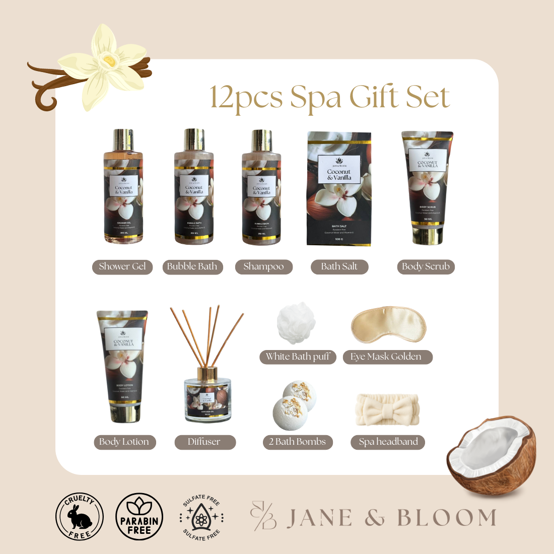 Jane & Bloom - Wholesale Bath & Body Set - 3 Spa Gift Baskets (Mix)2