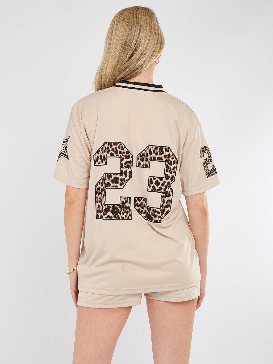 AX Labels - Wholesale Top & Short Set (NOT Loungewear) - Women's - Leopard Print 23 T-Shirt With Shorts Co-ord54