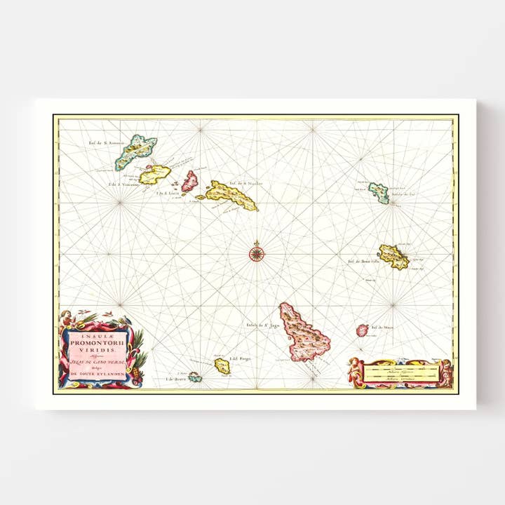Ted's Vintage Art - Wholesale Map - Vintage Map of Cape Verde, 16652