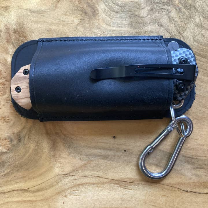 Quail Tail Laser Art - Wholesale Pocket Knife/Holder - Knife Sheath with Carabiner7