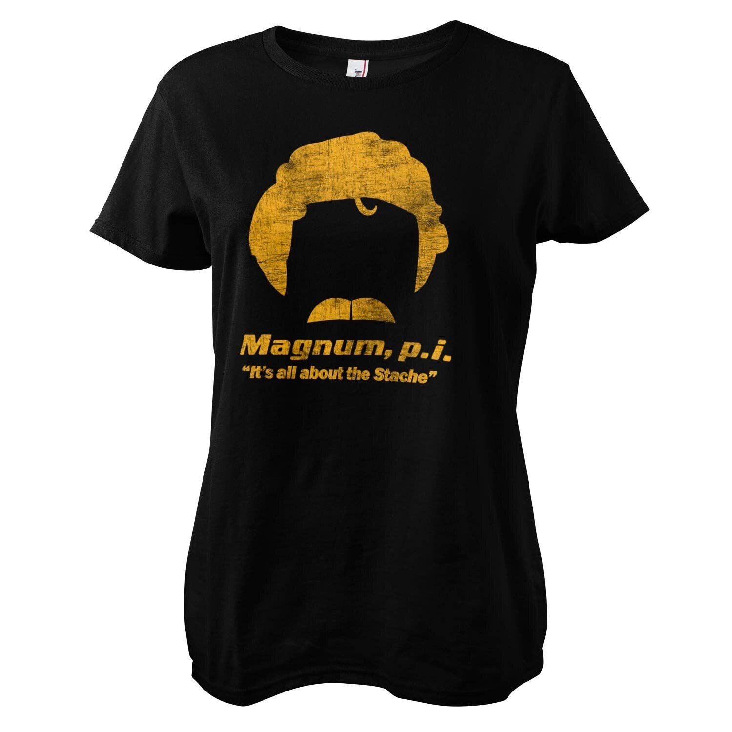 Hybris Production AB - Wholesale Screen Printed T-Shirt - Women's - Magnum P.I. - Stache Girly Tee0