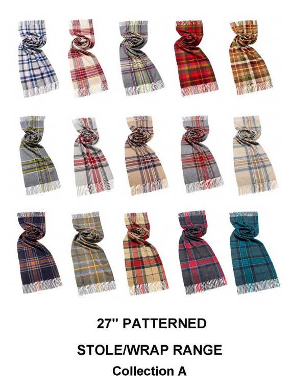 27" Wide Patterned Stole/Wrap - Collection A - Made in UK for wholesale by Bronte Moon