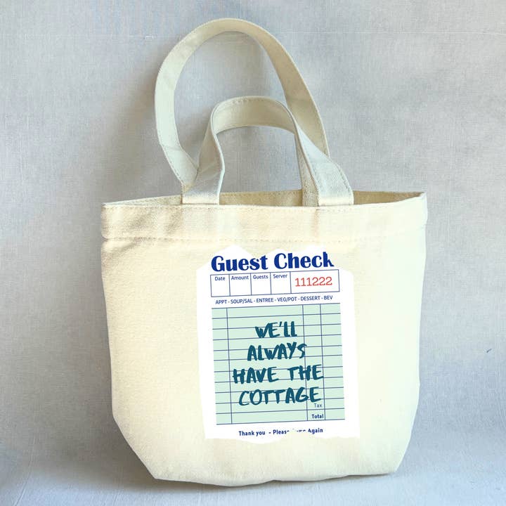 Canvas Mini Tote Bag - We'll Always have the Cottage for wholesale by Pretty Clever Words