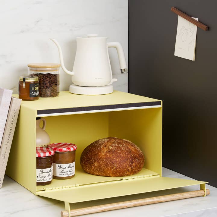 Yamazaki Home - Wholesale Bread Box - Bread Box - Steel + Wood - Yellow Pear