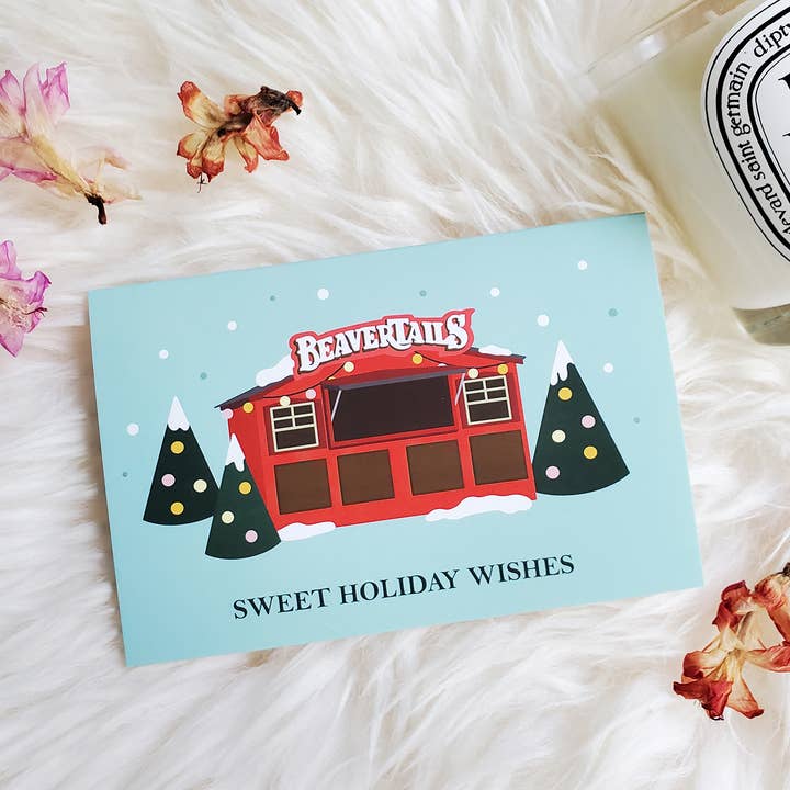 Canadian Christmas Card - Beaver Tails Sweet Holidays Card for wholesale by Science cobs