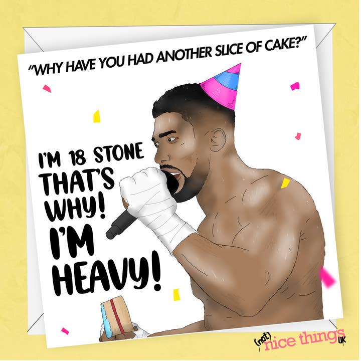 Anthony Joshua Heavy Card | Roligt födelsedagskort för wholesale av NotNiceThings
