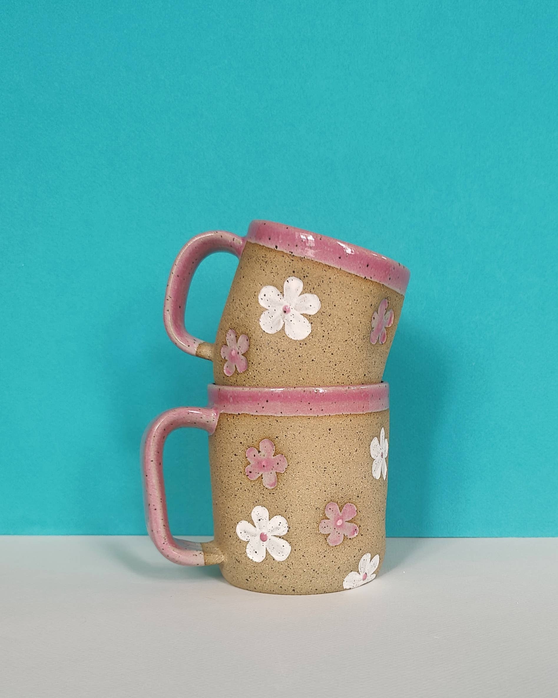 Osso Ceramics - Wholesale Coffee Mug - Primrose Pink Floral Ceramic Mug5