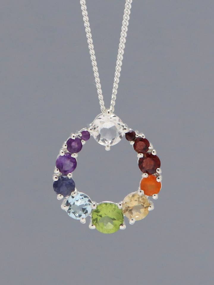 Chakra cirkel hänge halsband, Sterling Silver för wholesale av Culture Spot