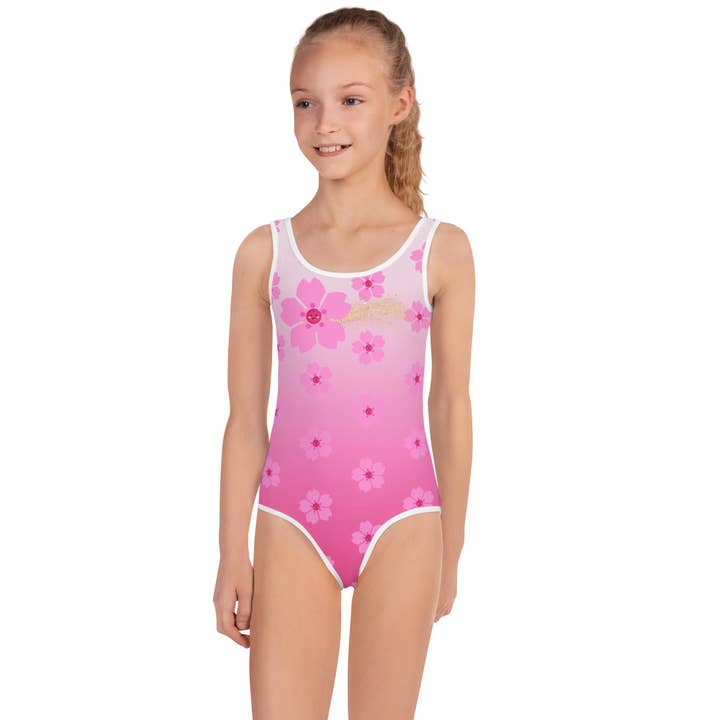 Traje de banho infantil feliz em flor de cerejeira por atacado de Once Upon a Find Couture