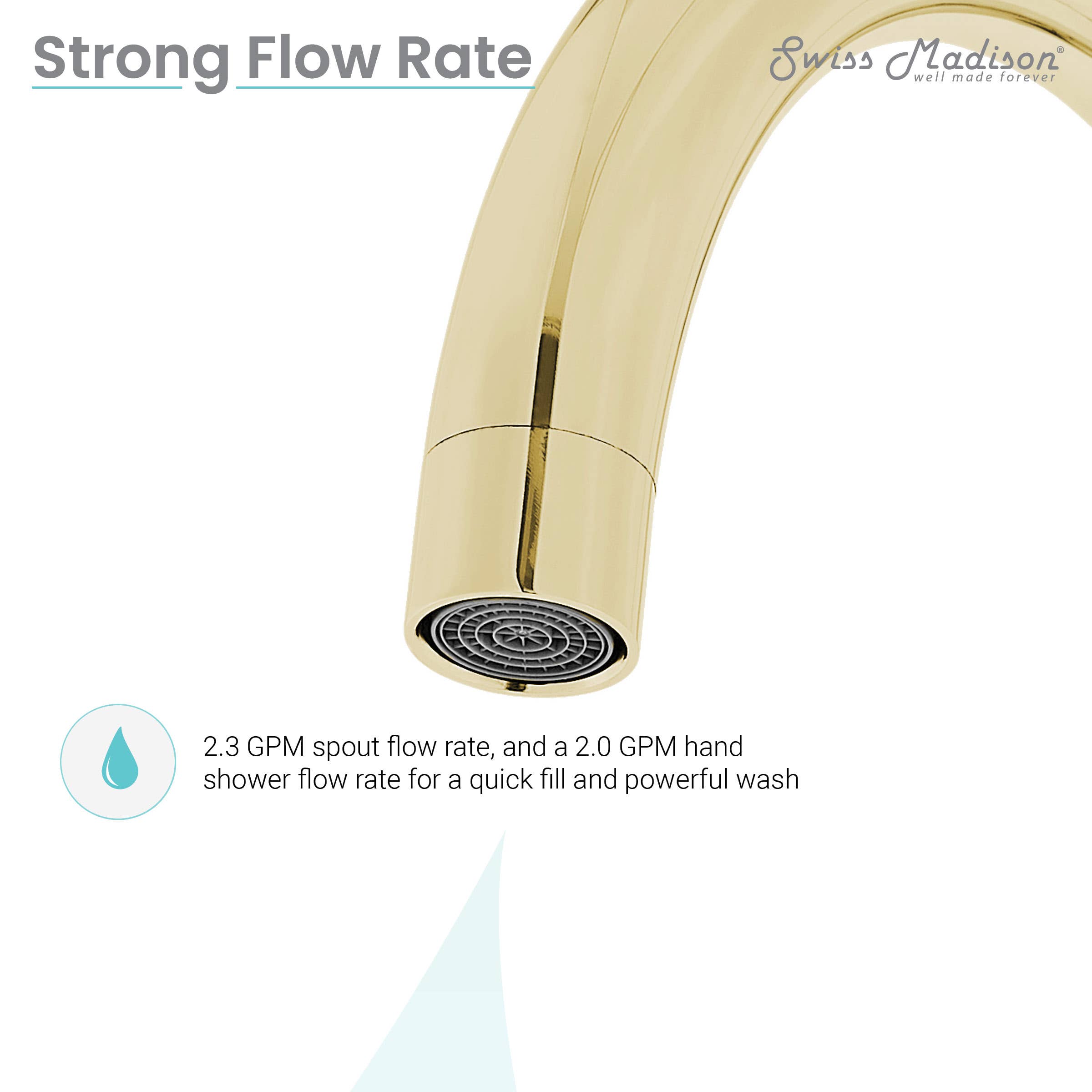 Swiss Madison - Wholesale Bathroom Accessory Set - Ivy Freestanding Bathtub Faucet in Brushed Gold5