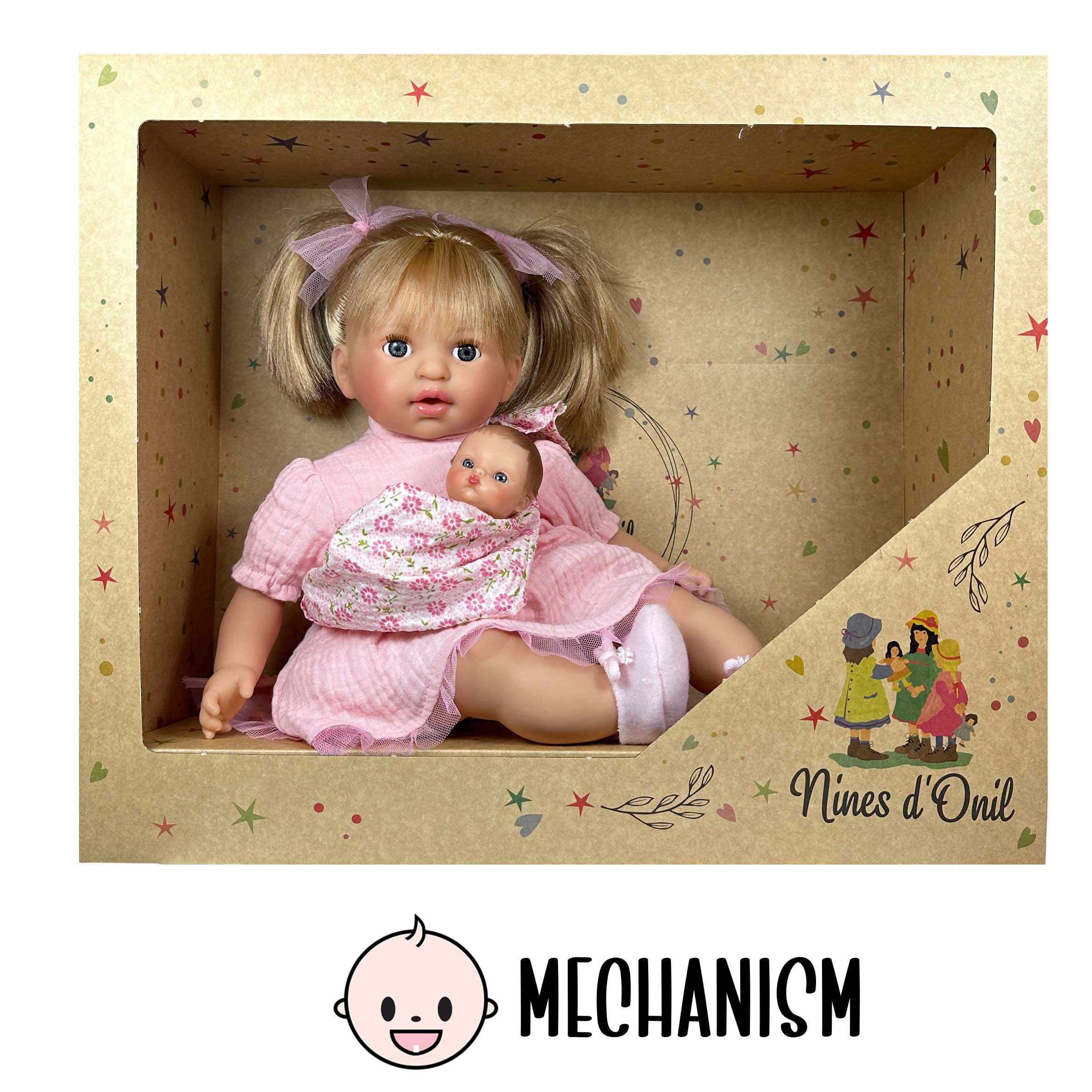 Nines Artesanals d'Onil Dolls - Wholesale Doll - Kids - ALEX DOLL WITH PINK BABY7