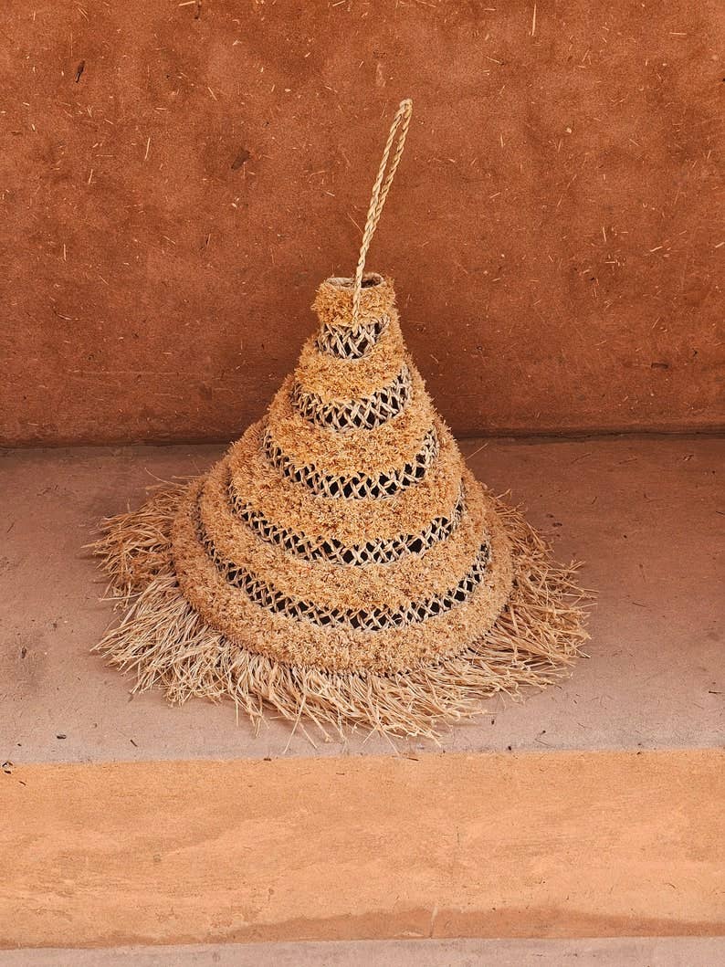 Melecraft - Wholesale Lamp Shade - Moroccan Straw and Raffia Pendant Light – Straw Lampshade2