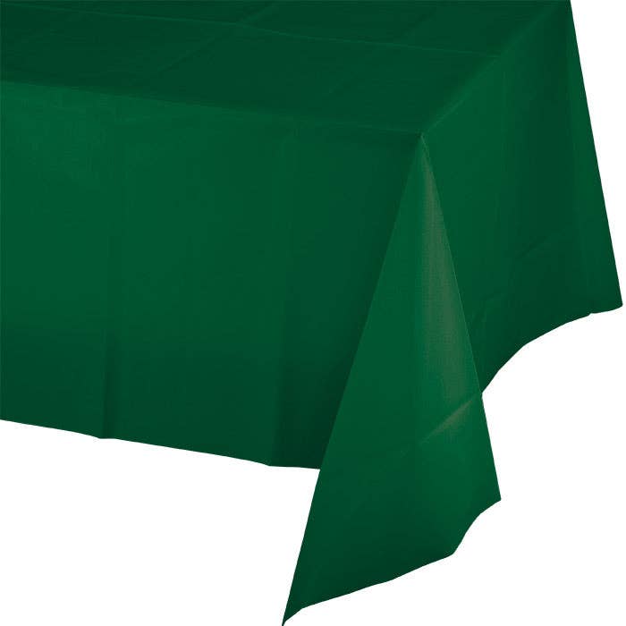 Hunter Green Plastic Table Covers 54 inch x 108 inch, 1/Pkg for wholesale by Bulk Party Decor
