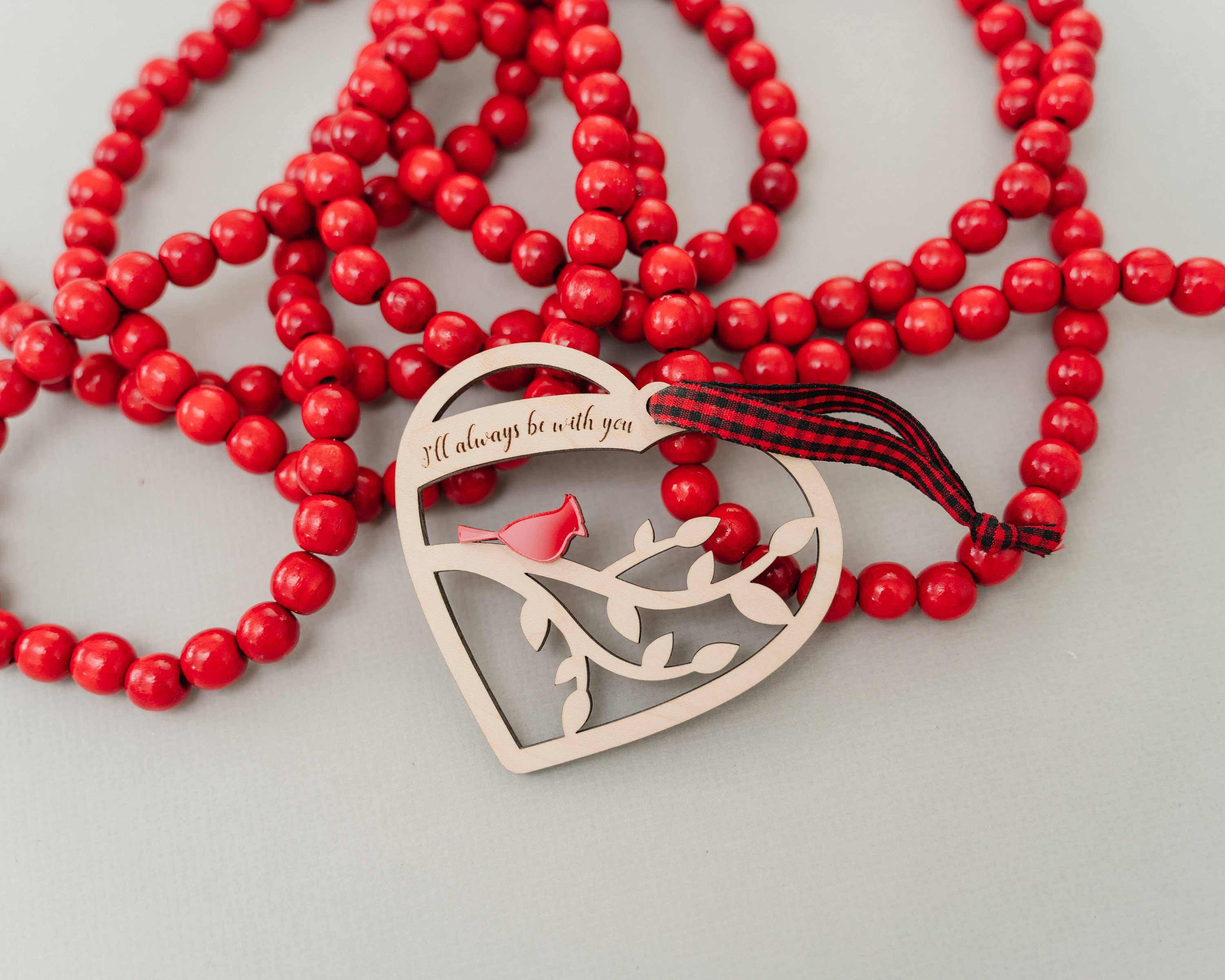 Woodlander Workshop - Vendita all'ingrosso Decorazione - Decorazione natalizia a forma di cuore cardinale6