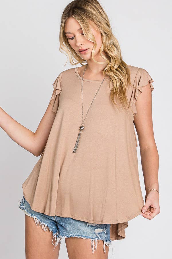 JADE BY JANE - Wholesale Tunic - Women's - Sleeveless Ruffle Top - KRT103720