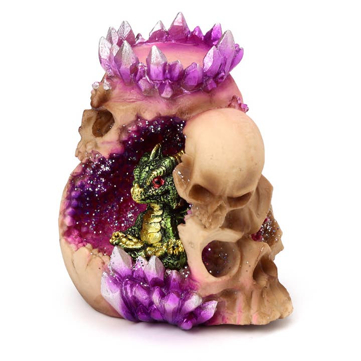 Puckator Ltd - Wholesale Candle Holder - Elements Baby Dragon Crystal Skull Cave Tea Light Holder