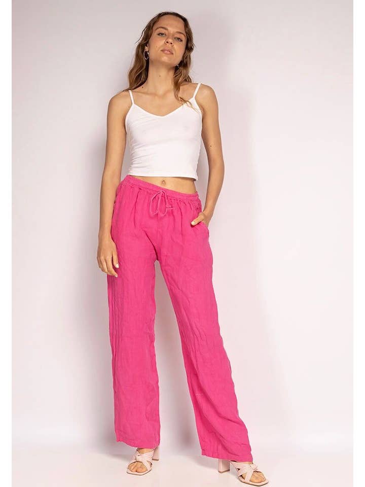 la maison des fibres naturelles - Wholesale Pants - Women's - Straight linen trousers 630132 100% linen