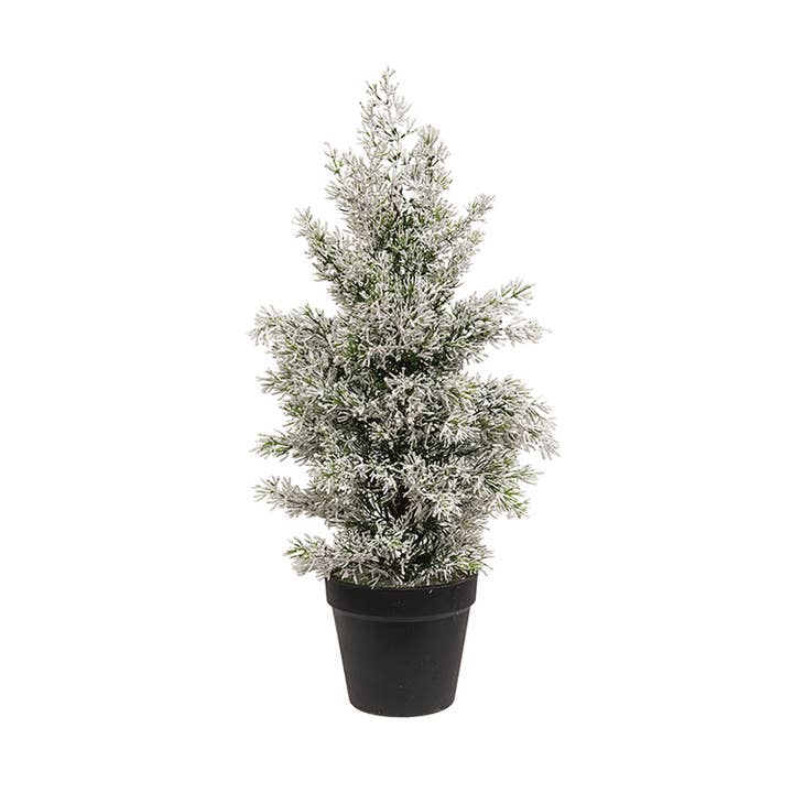 Col House Designs - Wholesale Artificial Plant - Snowy Juniper Tree in Pot - 19"