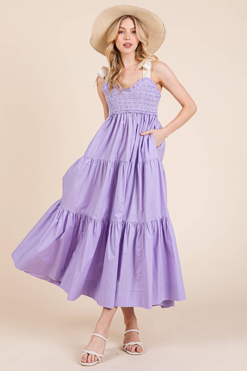 GeeGee x Lovelo - Vendita all'ingrosso Vestito - Donna - Abito midi plissettato a balze taglie comode, MD51552PL20