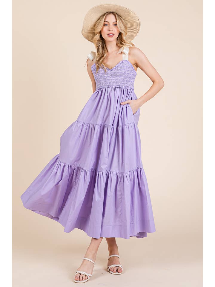 GeeGee x Lovelo - Vendita all'ingrosso Vestito - Donna - Abito midi plissettato a balze taglie comode, MD51552PL20