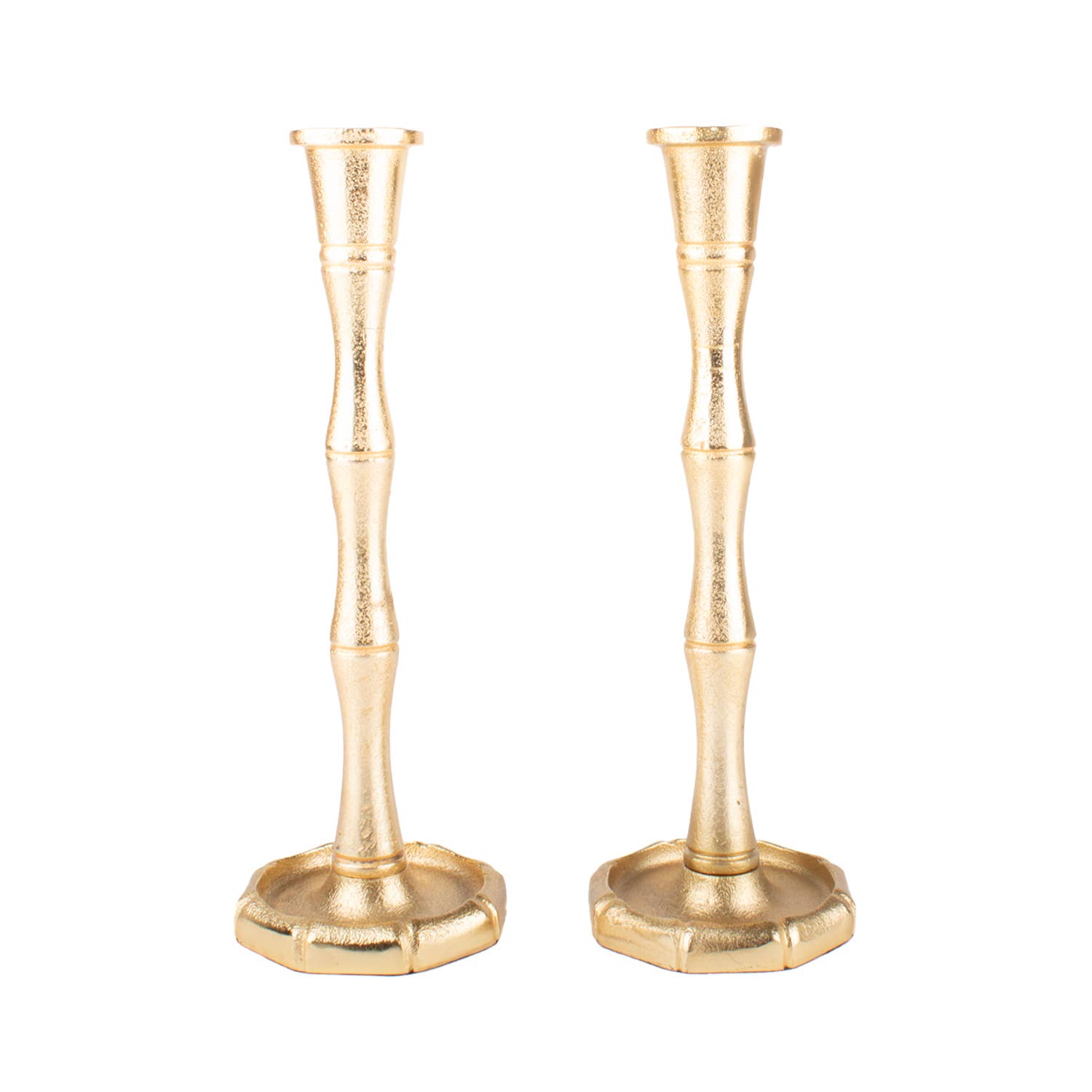 8 Oak Lane - Wholesale Candle Holder - Gold Bamboo Candlestick Set - Large2