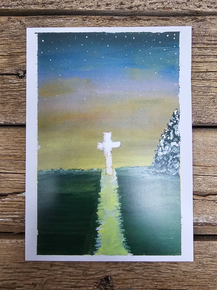 Sunset Cross Watercolor Prints -Set of 2 for wholesale by Survivors Alliance for Growth and Employment
