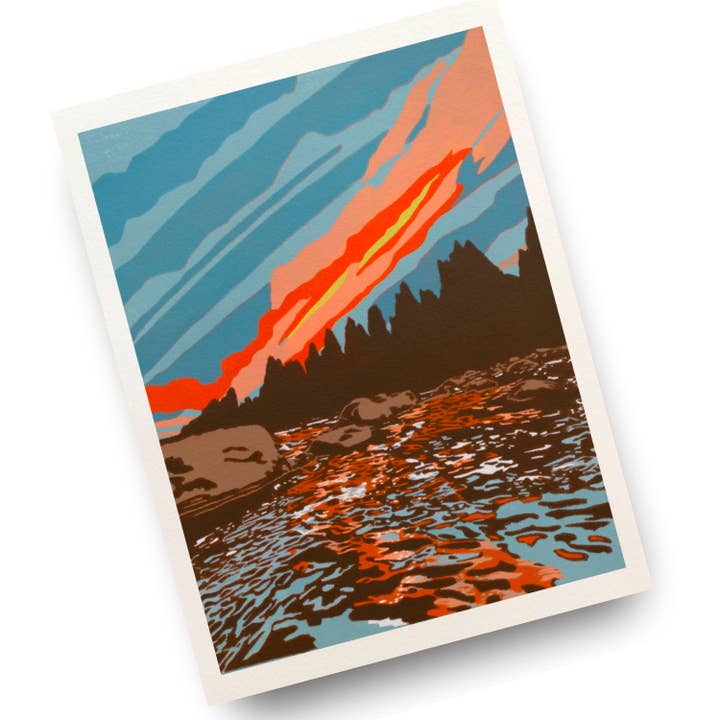 Sunset On The Deschutes Art Print for wholesale by PrintsOnTheTrail