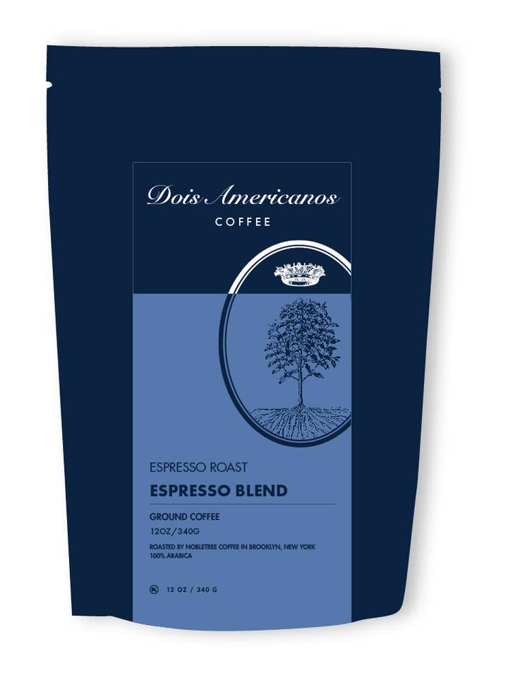 Dois Americanos Espresso Coffee "Espresso Roast" 12 oz. for wholesale by Nobletree Coffee