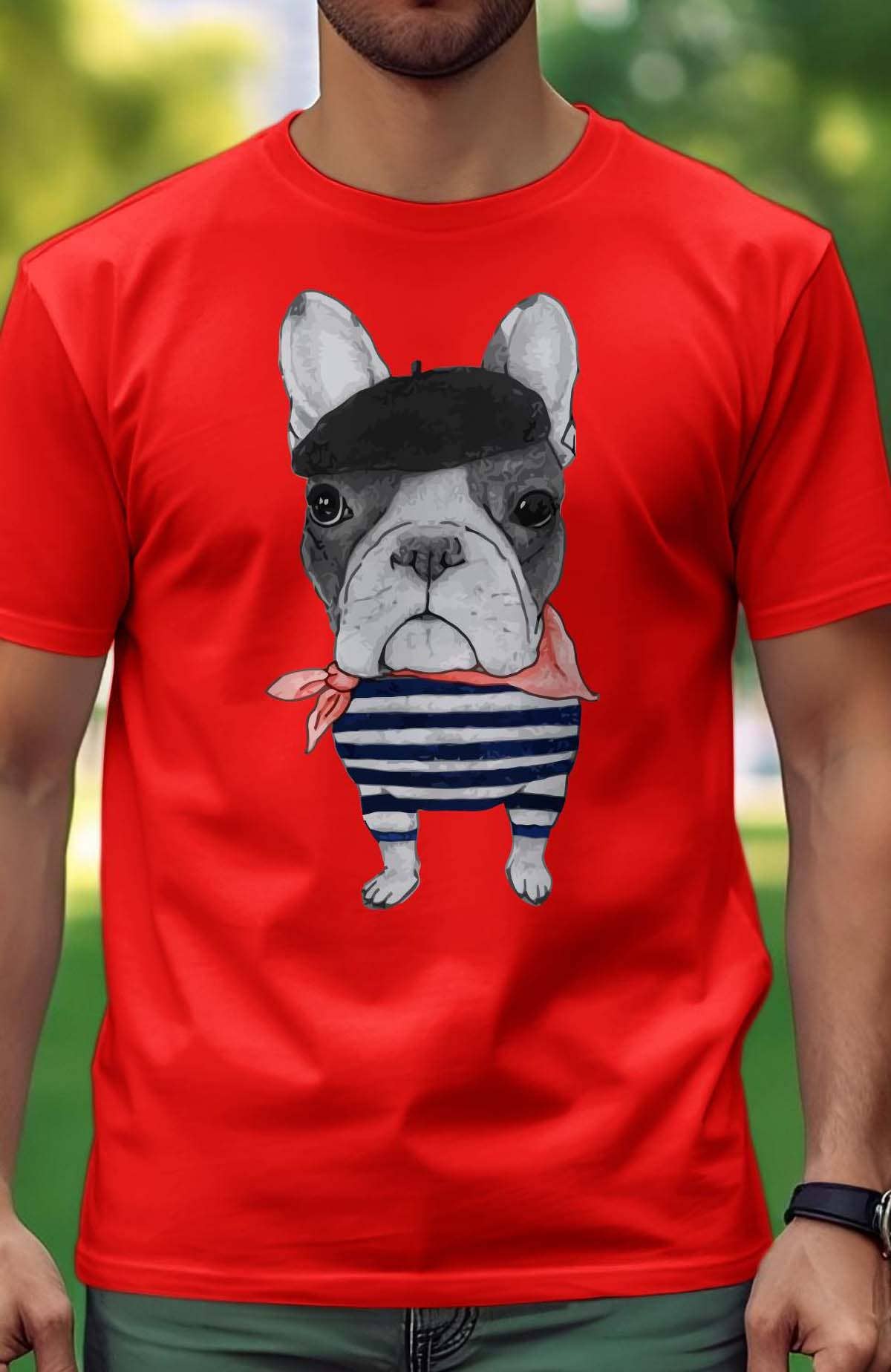 IALD - Wholesale Screen Printed T-Shirt - Men's - Men's T-shirt French Dog