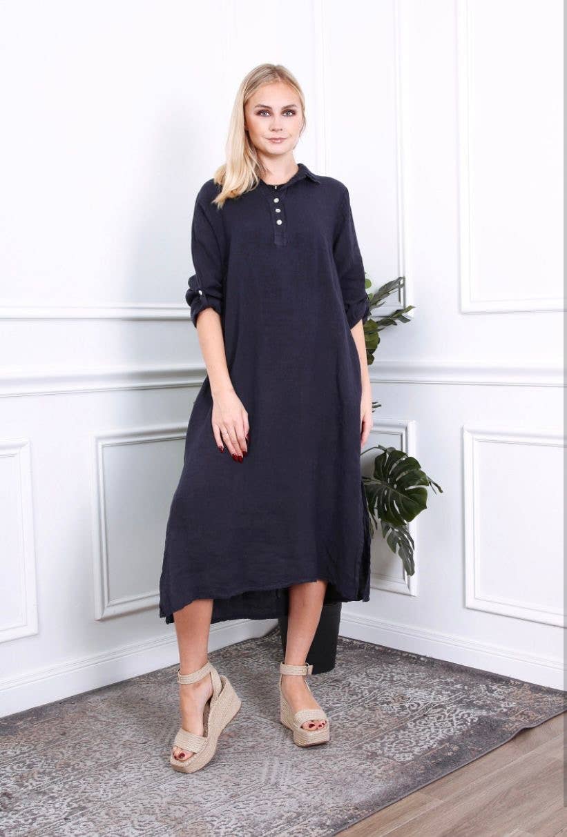 LÉA & LUC - Wholesale Dress - Women's - Long dress in 100% linen REF.2090057