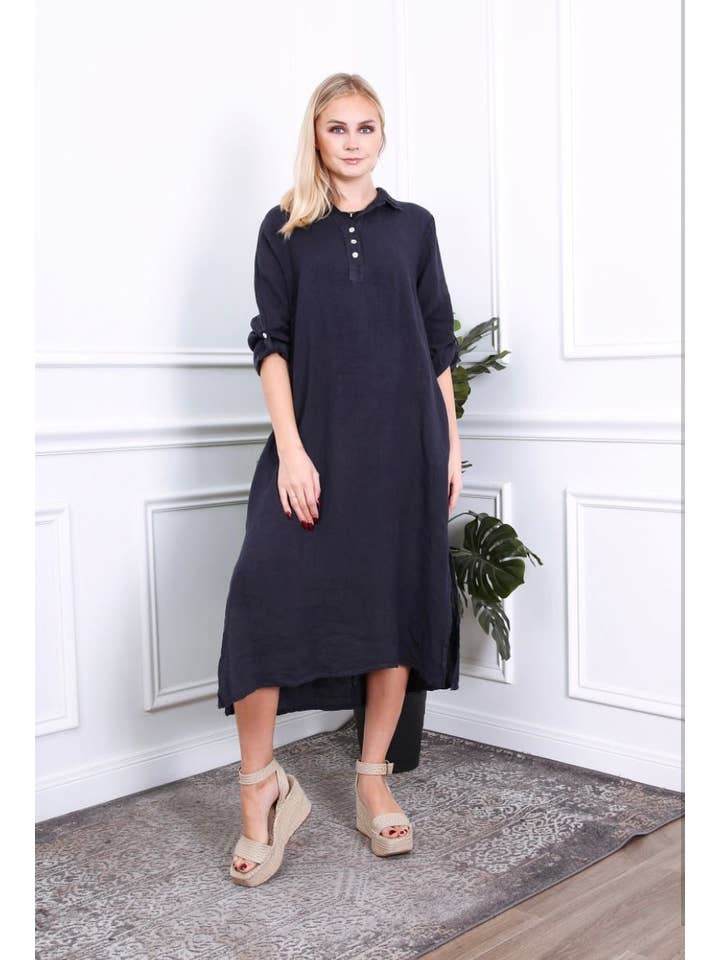 LÉA & LUC - Wholesale Dress - Women's - Long dress in 100% linen REF.2090057