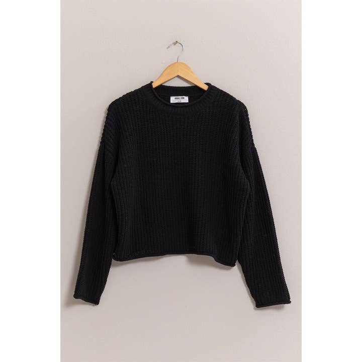 HYFVE - Wholesale Knit Sweater - Women's - DZ24F028-Rolled Edge Sweater