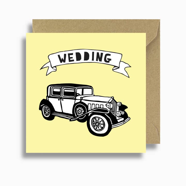 Cartão de casamento de carro antigo por atacado de Lizzie Chancellor