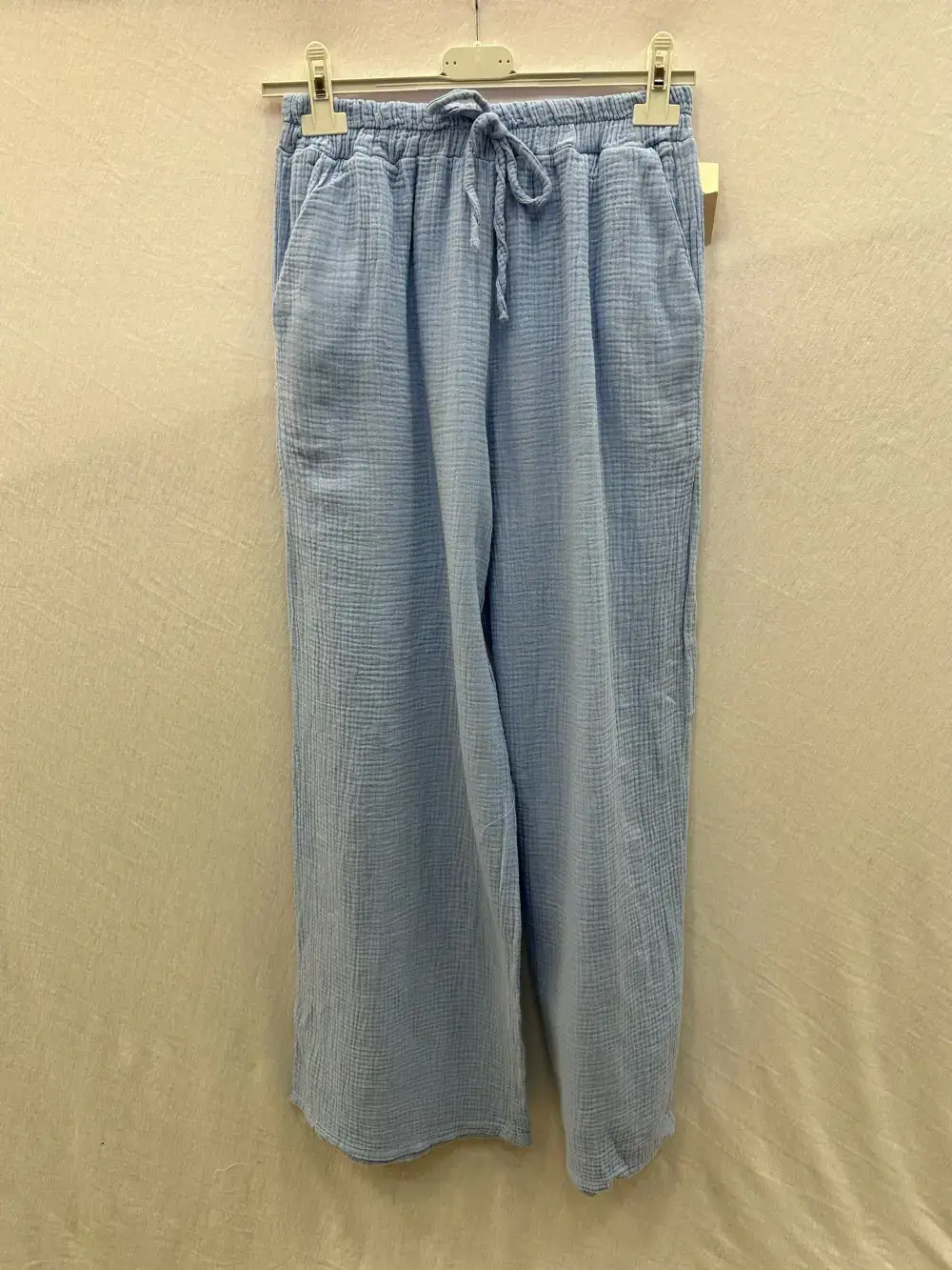 Mimi & Gogo - Wholesale Pants - Women's - Cotton gauze pants with pockets @5375_PGazePoches5