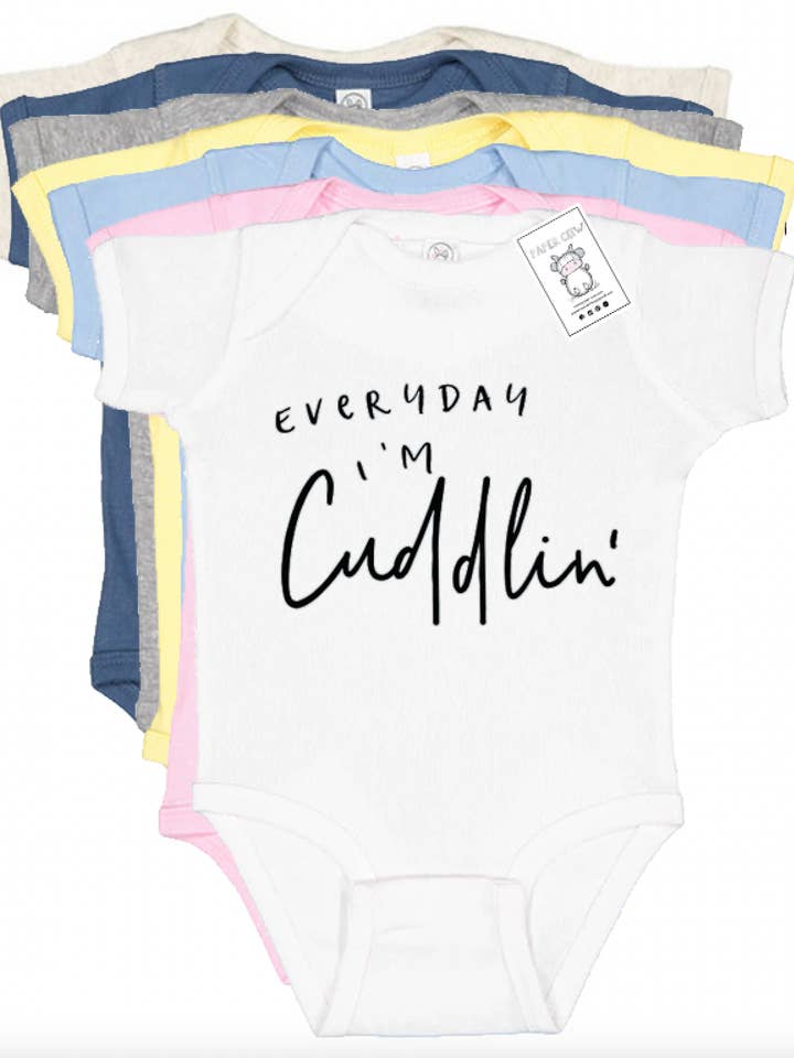 Cuddling Baby Graphic Bodysuit Cotton for wholesale by Paper Cow LLC