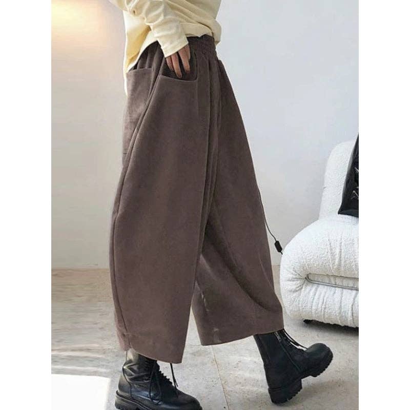 Sheer Trend - Wholesale Pants - Women's - Harem Pants Wide Leg Elasticity Solid Color Split-Joint Pants Trousers14