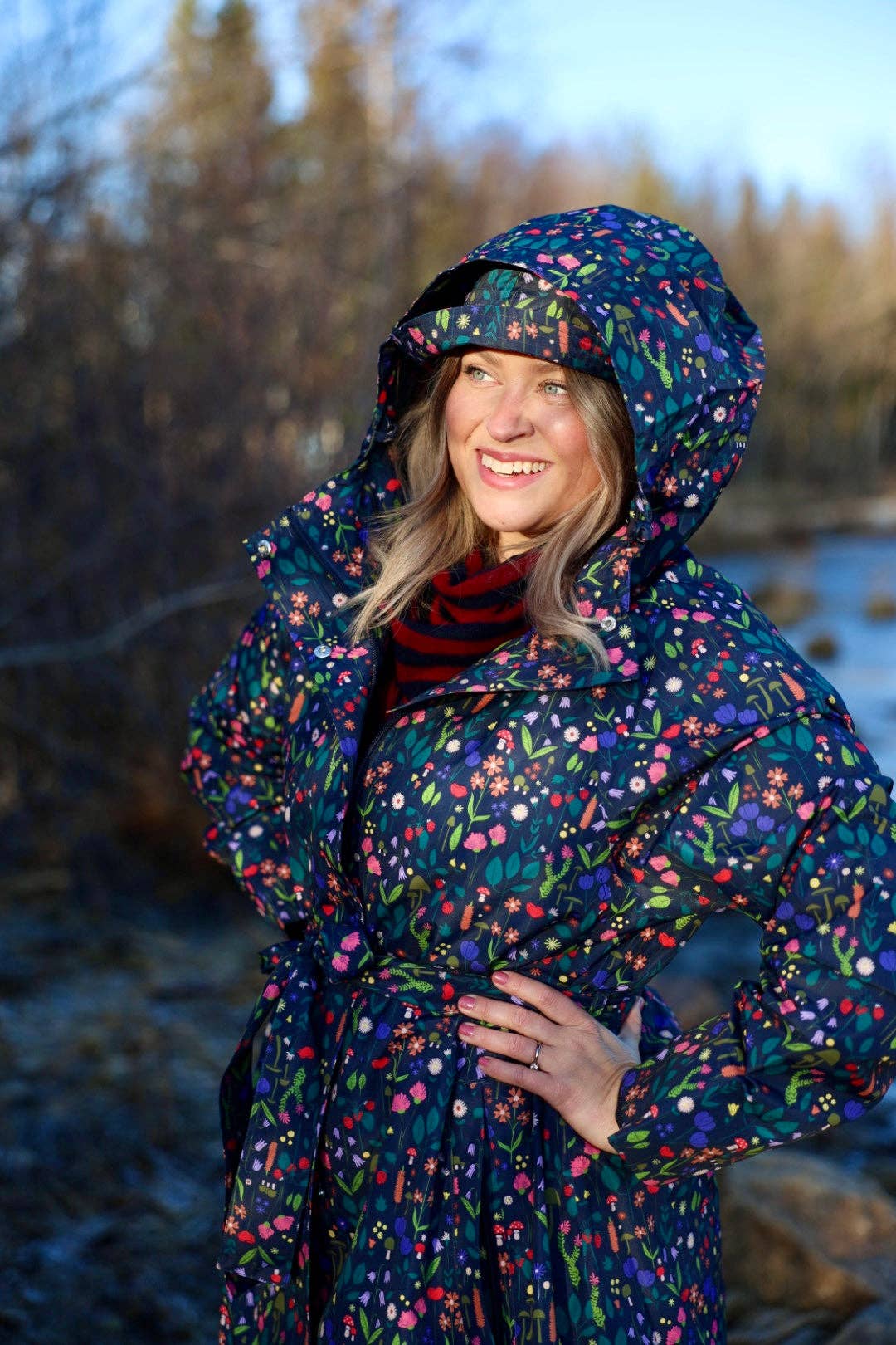 Danefae København - Wholesale Raincoat - Women's - Danelisabeth Raincoat Dk Navy BOTANICAL2