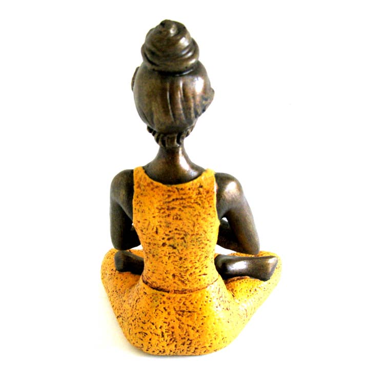 OMA - Eclectic Home - Wholesale Sculpture - Yoga Lady Statue Meditating Peace Harmony Statue Handpainted