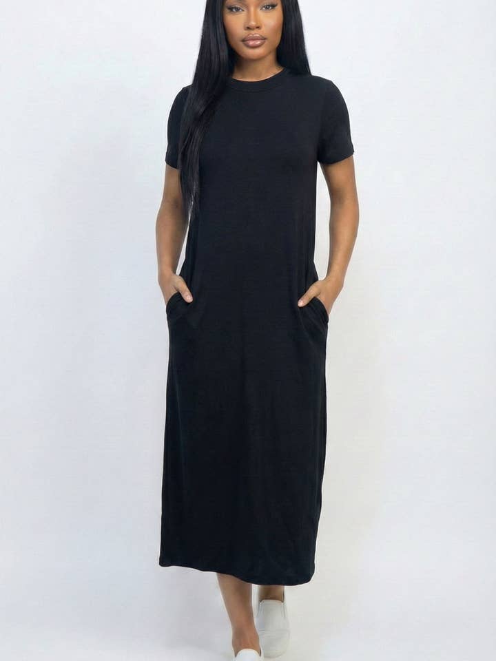 CAPELLA APPAREL - Wholesale Dress - Women's - Side Pocket Tee Dress1