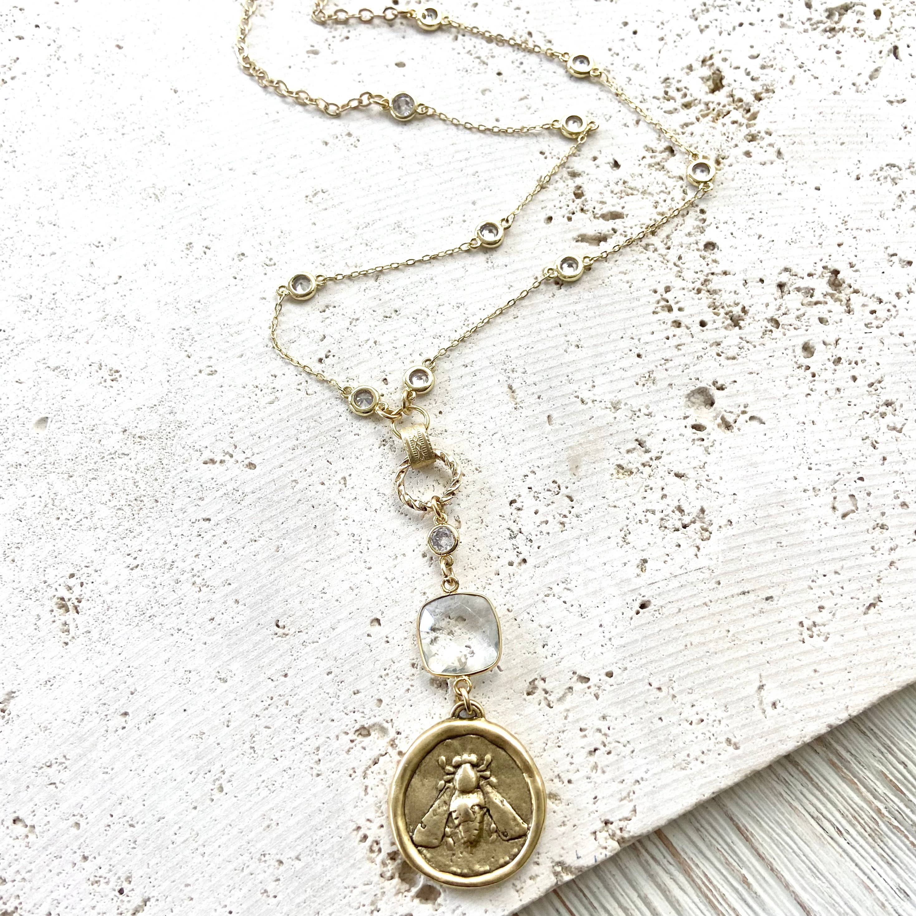 VB&CO Designs Handmade Jewelry - Wholesale Pendant/Charm Necklace - Queen bee necklace boutique salon bee jewelry designer1