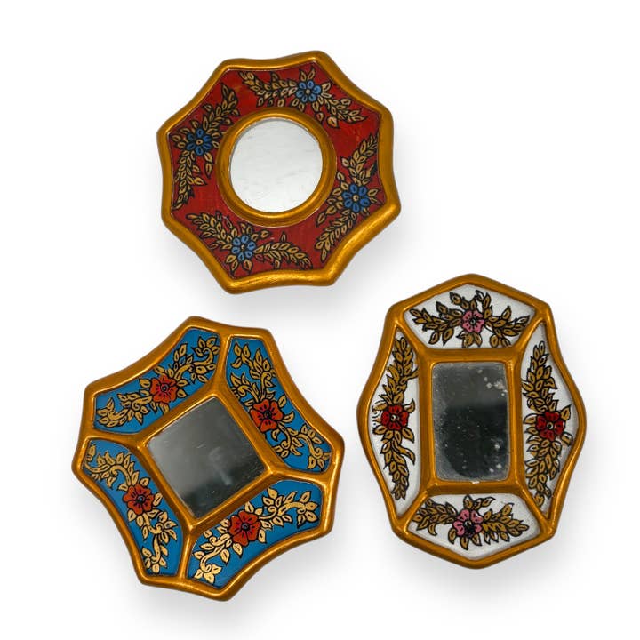 Zoe Artcrafts - Wholesale Wall Mirror - Handmade Decorative Peruvian Mirrors 3" - Home Decor