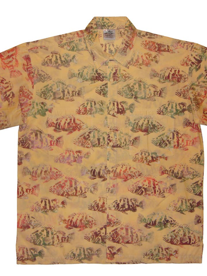 Cabana Shirt - Grouper (nieuw) voor wholesale door Rum Reggae Clothing