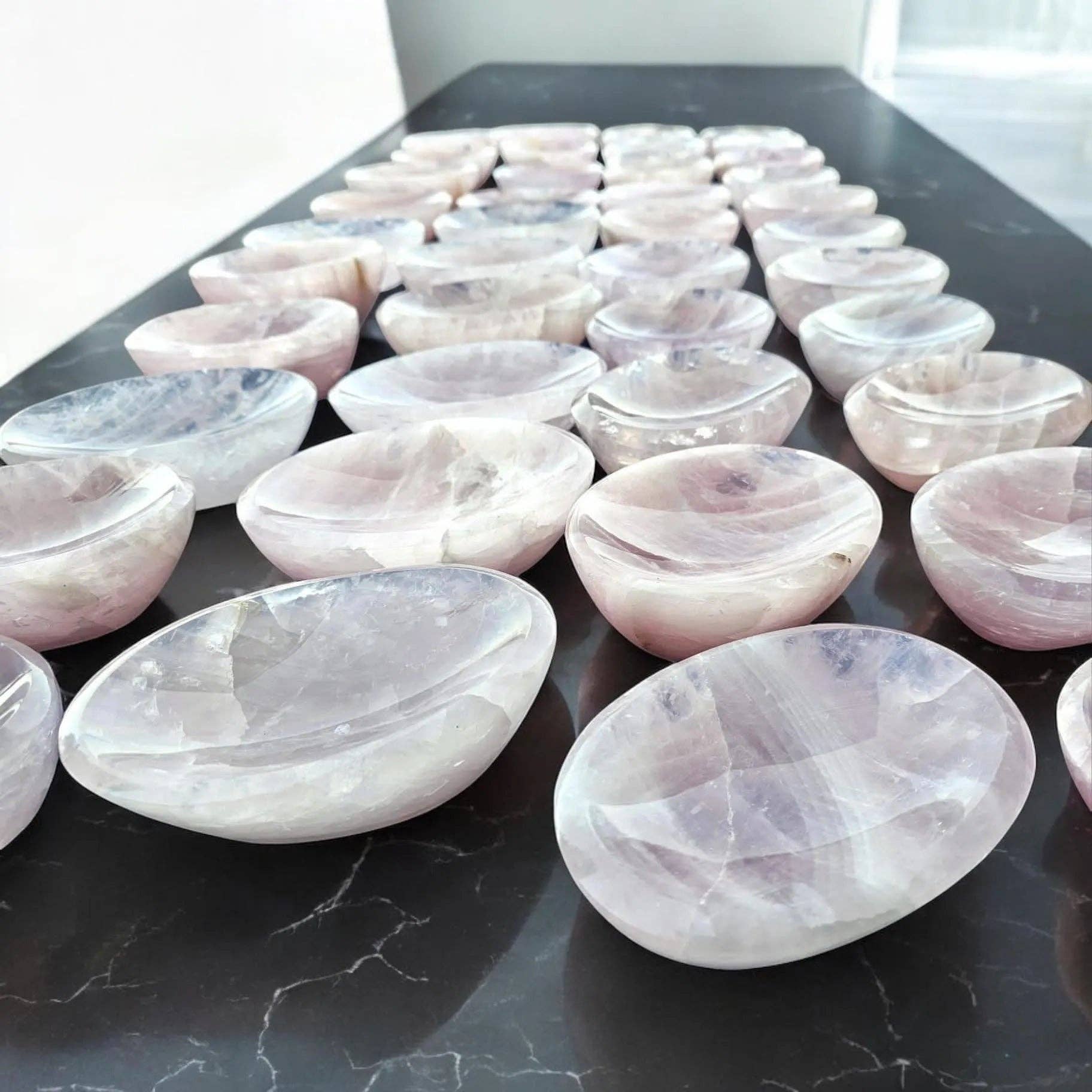 Distinction Crystals – wholesale Spiritual stone/crystal – Large rose quartz crystal bowl2